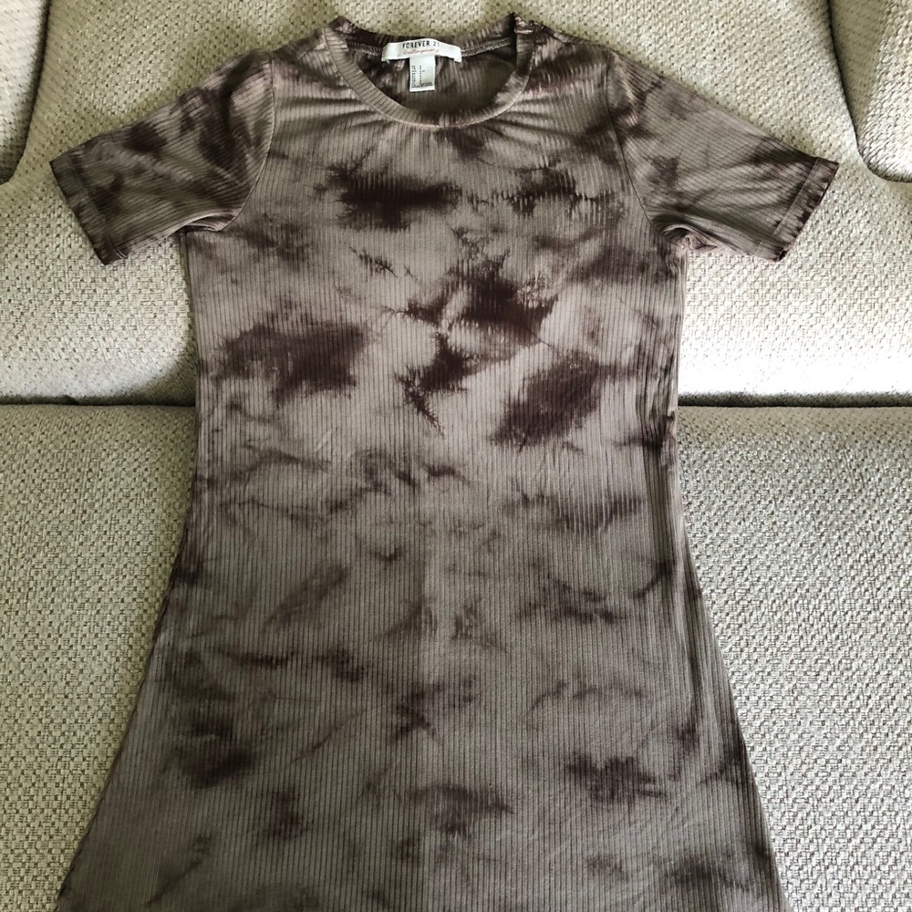 Brown Tie-Dye Dress